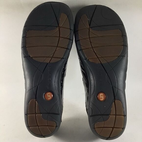 Clarks unstructured unloop womens shoes patent leather loafers black size 7.5 W - Picture 6 of 8